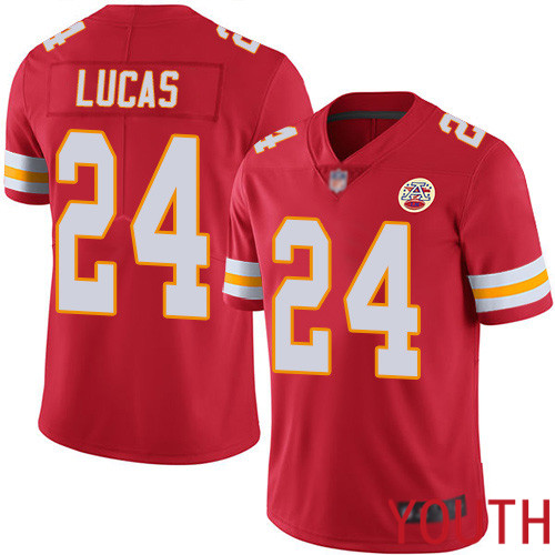 Youth Kansas City Chiefs #24 Lucas Jordan Red Team Color Vapor Untouchable Limited Player Football Nike NFL Jersey->youth nfl jersey->Youth Jersey